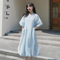 French blue super fairy first love dress female summer 2021 new small fresh sweet forest gentle wind fairy skirt