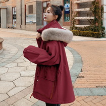 Parker clothing 2021 new womens winter clothing Korean version of loose bf tooling jacket ins Hong Kong wind red cotton-padded clothing