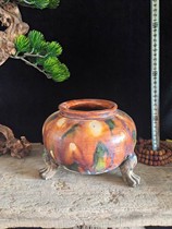 Tang Sancai three-legged furnace old porcelain old pottery old objects old kiln porcelain old objects old goods antiques and antiques collection
