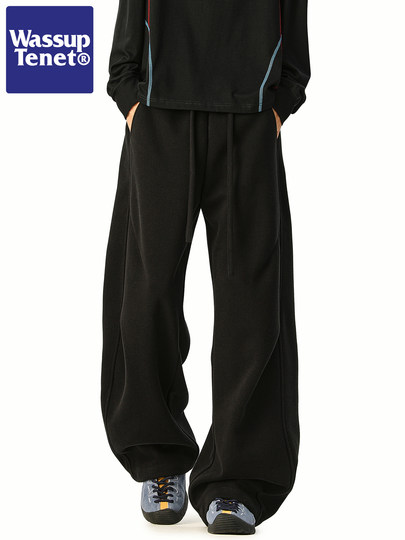 Wassup Tenet Loose Straight-Leg Drapey Pants for Men and Women, Spring and Autumn Drapey High-Street Lazy Style Casual Sweatpants