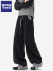 Wassup Tenet American-Style Plaid Color-Blocked Curved Hem Sweatpants for Men, Spring Casual Drapey Long Pants with a Relaxed Fit