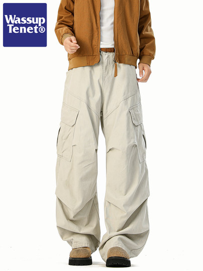 Wassup Tenet American-Style Heavy-Duty Large Pocket Cargo Pants for Men, Autumn 2025 New Loose Casual Long Pants