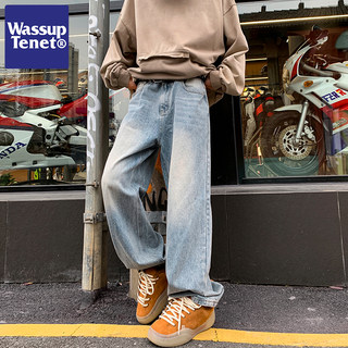 Wassup Tenet Outdoor Jeans Men's Spring and Autum New Versatile Straight Couple National Trend Washed Long Pants