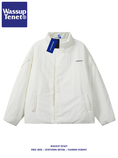 Wassup Tenet Winter Simple Solid Color Stand-Up Collar Cotton Jacket Men's Trendy Brand Loose Warm Versatile Couple Cotton Coat