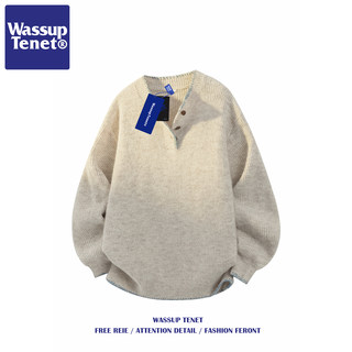 Wassup Tenet American-Style Knitted Wool Sweater for Men, Autumn and Winter, Loose and Casual Style, Versatile Sweater Jacket for Couples