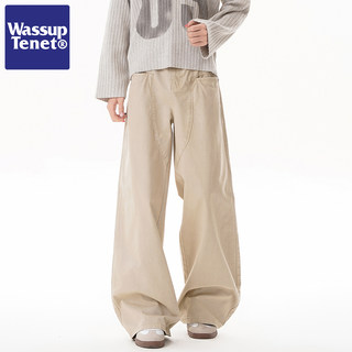 Wassup Tenet American-Style Deconstructed Patchwork Casual Pants for Men, Spring and Autumn Trendy Brand Straight Loose Workwear Long Pants