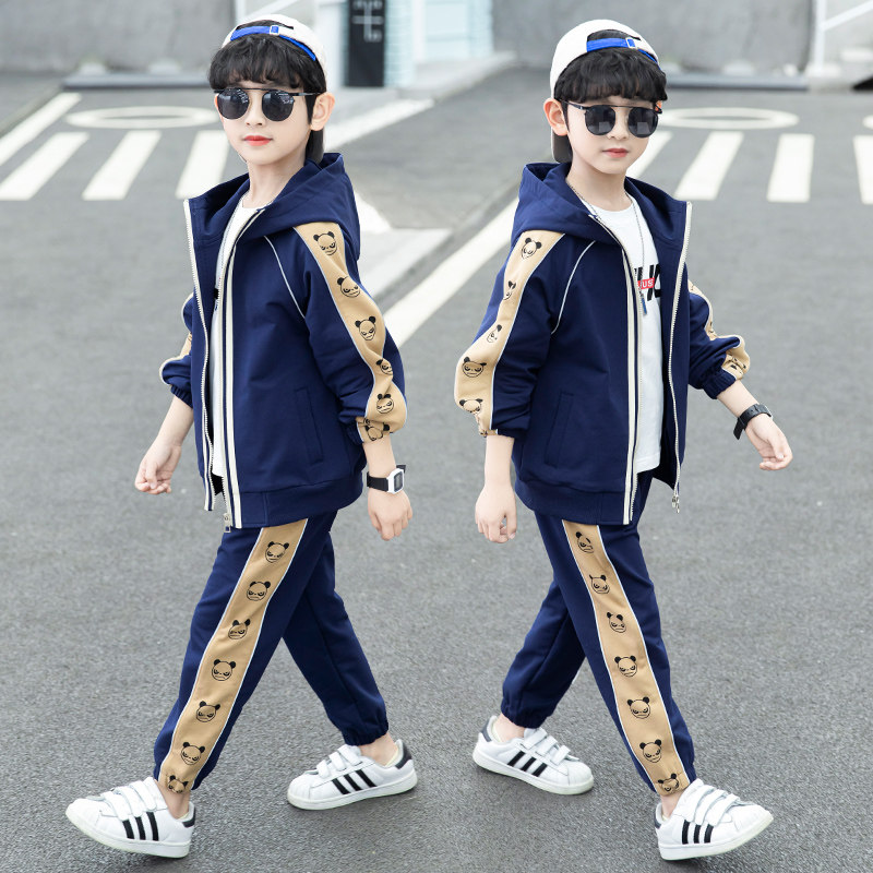 Peddianon boy's spring clothing suit 2022 new spring and autumn in boy foreign-style CUHK Tong Shuai Gas Network Red Red Tides