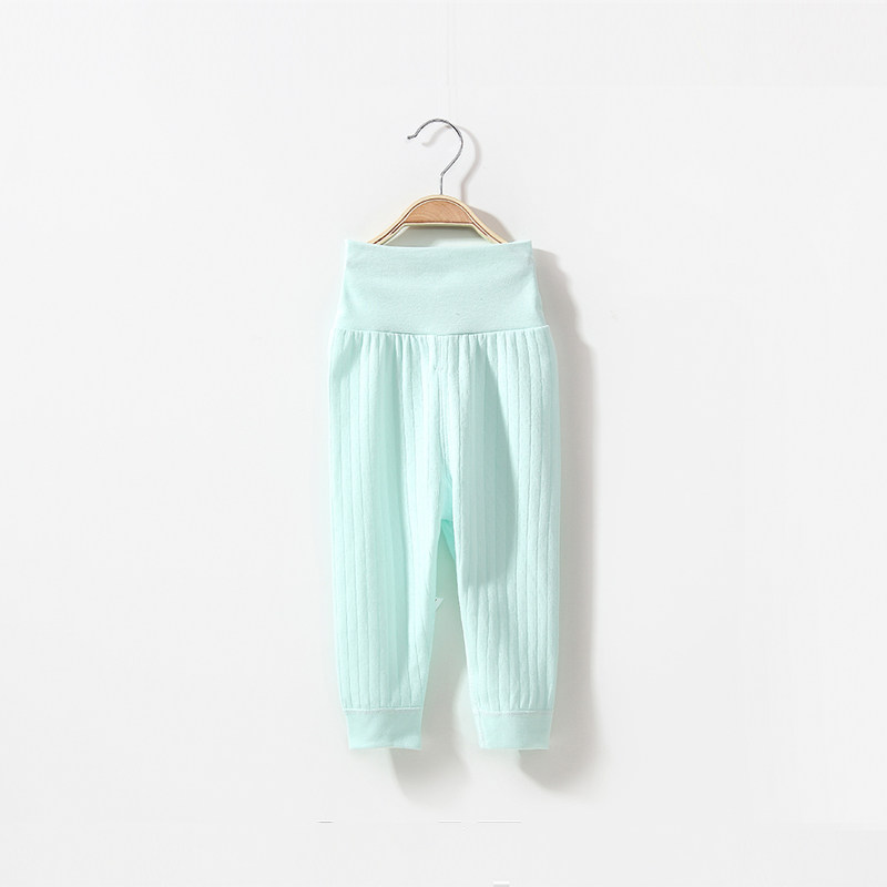 Baby high waist pants baby sanitary pants pure cotton infant inner lap pants spring and autumn protective belted pants can be open 02-year-old newborn