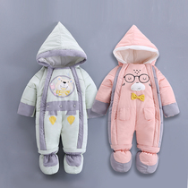 Baby winter clothes clothes feet babies autumn and winter Clothes Clothes cotton thick climbing clothes childrens clothes