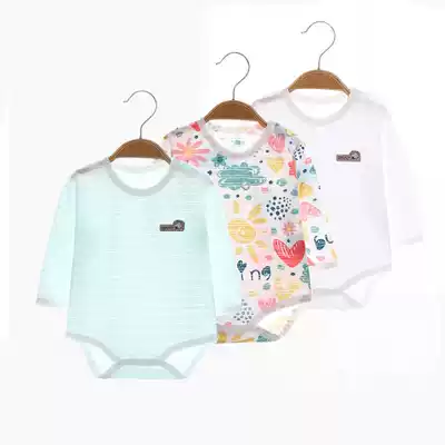 Butter clothes baby Summer baby pajamas thin triangle ha clothes newborn baby clothes summer dress long sleeve