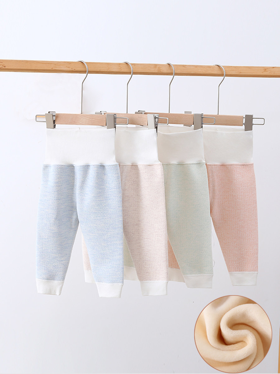 Baby high waist belly pants Autumn and winter baby warm pants Children's cotton pants Men's and women's infant health pants velvet thickened