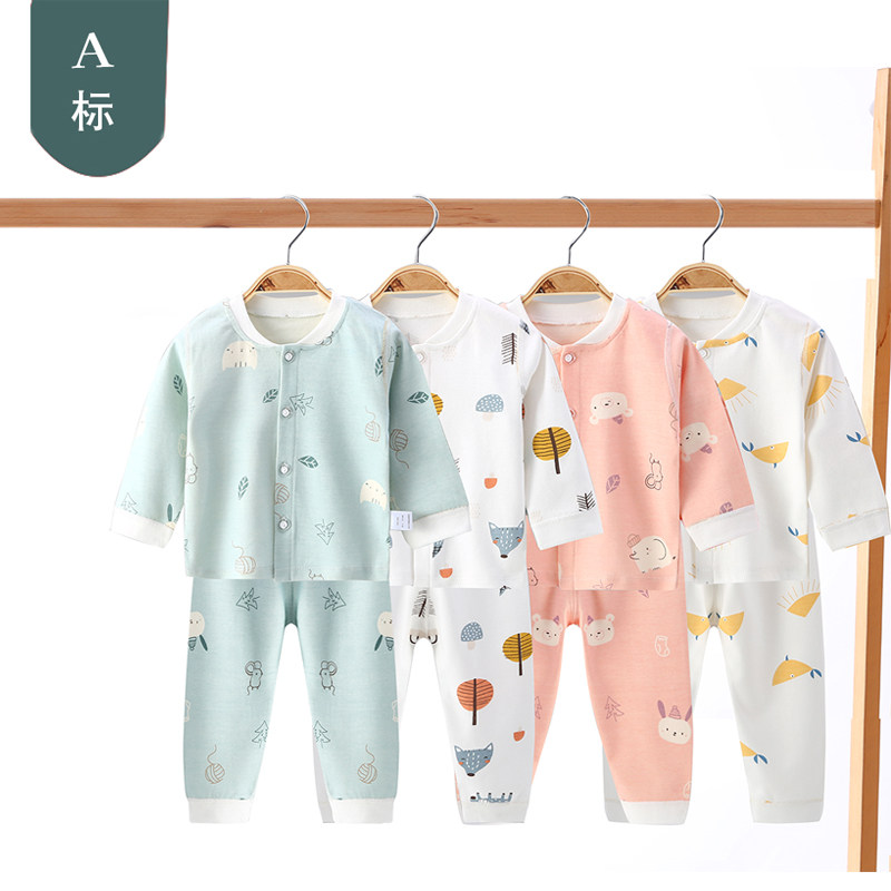 Baby autumn clothes sanitary pants suit baby underwear two sets full cotton cardiovert 0-1 years 2 men and women clothes autumn and winter