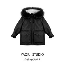 Winter 2021 New imitation fox fur collar tooling cotton clothes women Korean loose bf padded jacket jacket coat