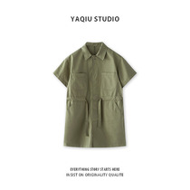 Worck jumpsuit womens summer 2021 New Fashion loose Joker short sleeve small man high waist shorts