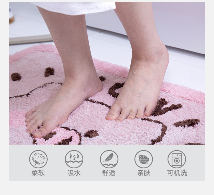 Ins net đỏ Bắc Âu phim hoạt hình phòng tắm thấm pad phòng tắm chống trượt thảm cửa nhà thảm thảm cửa - Thảm sàn thảm xốp trải sàn 60x60