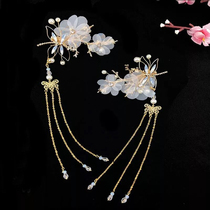 Girls Hanfu head flower Ancient style streamers Super fairy headdress Childrens Chinese style cute tassel baby hair ornaments Hair clips