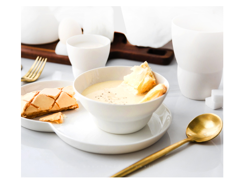 The content water mist with ceramic tableware set tableware tableware creative move porridge breakfast bowl home plate