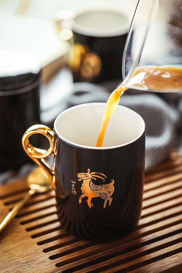 The content of creative cartoon zodiac ceramic mugs move office coffee cup tea cup