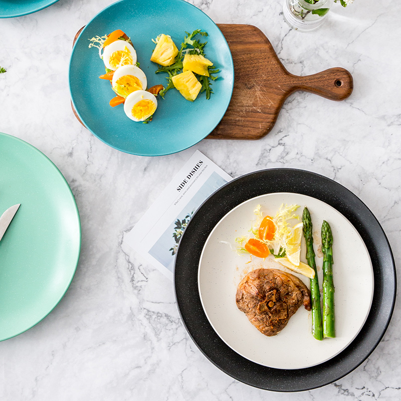 Namely the content ceramics steak plate flat dish plate household creative ceramic dishes Nordic breakfast tray, western - style food dish