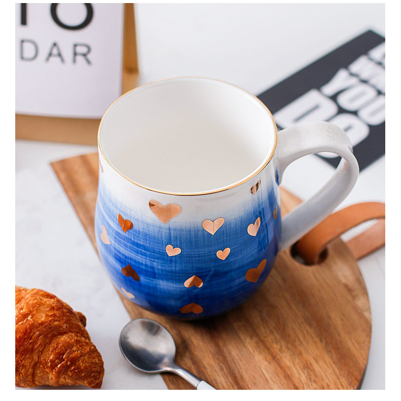 The content of household han edition mark ceramic cup of fresh milk cup couples contracted The girl pure and fresh and lovely cup