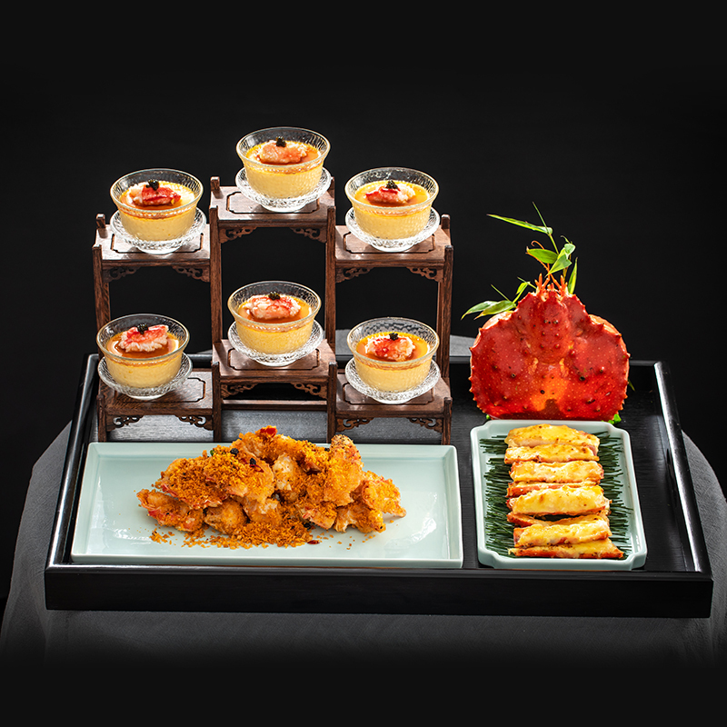 Tiktok and Xiaohongshu Influencer Picks: King Crab Trilogy with Dry Ice Tableware, Extra Large Plate, Lobster Two-Way Consumption Set