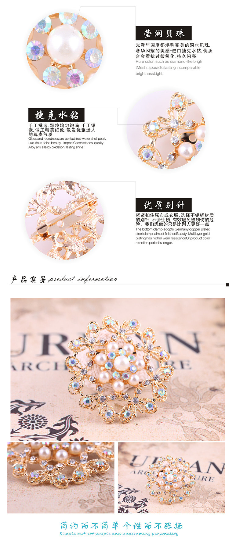 Broche femme en Zircon diamant - Ref 1178494 Image 17