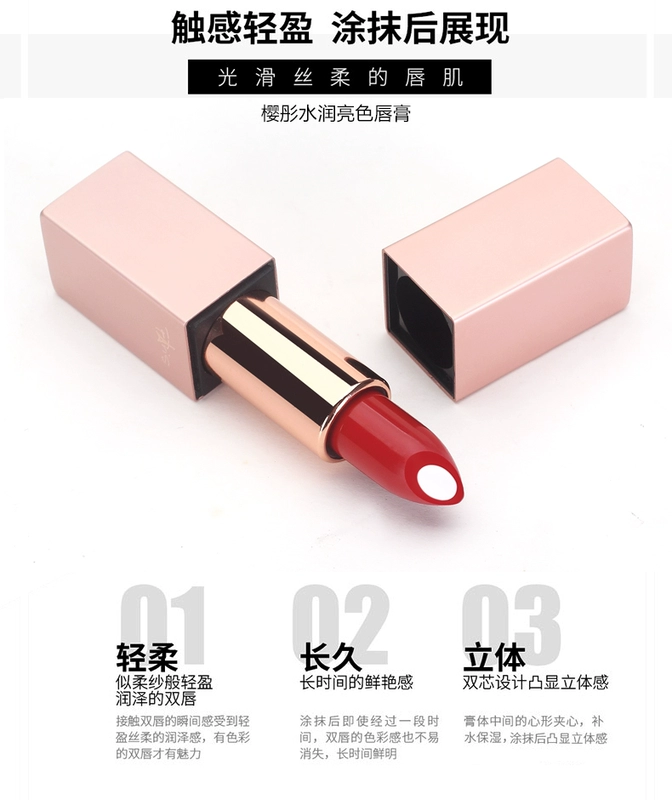 Sakura Hydrating Bright Lipstick ZD7001 Son dưỡng ẩm Son môi Girl Heart Sandwich Lipstick Pháp Makeup - Son môi