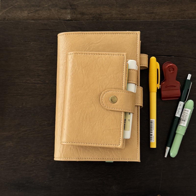 Letter from Mai: Japanese Retro Pocket Portable Pen Holder Multifunctional Double-Button Original Loose-Leaf Planner