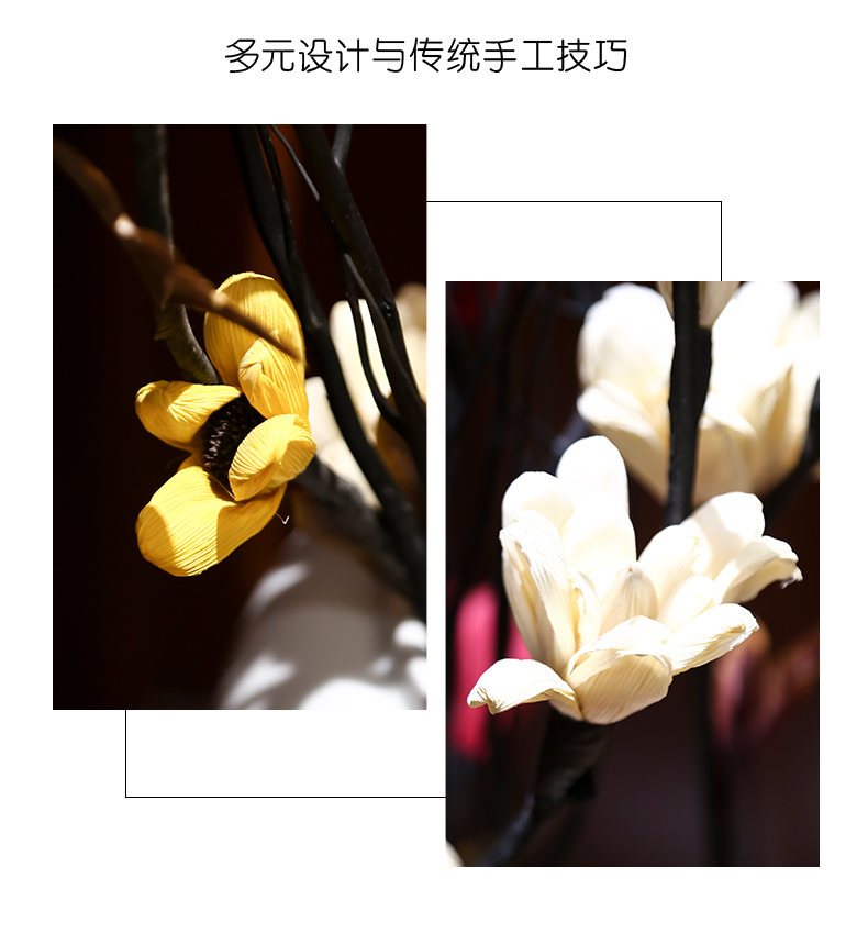 The New Chinese zen ceramic floor big vase decoration simple porch home sitting room TV ark, flower arranging flowers