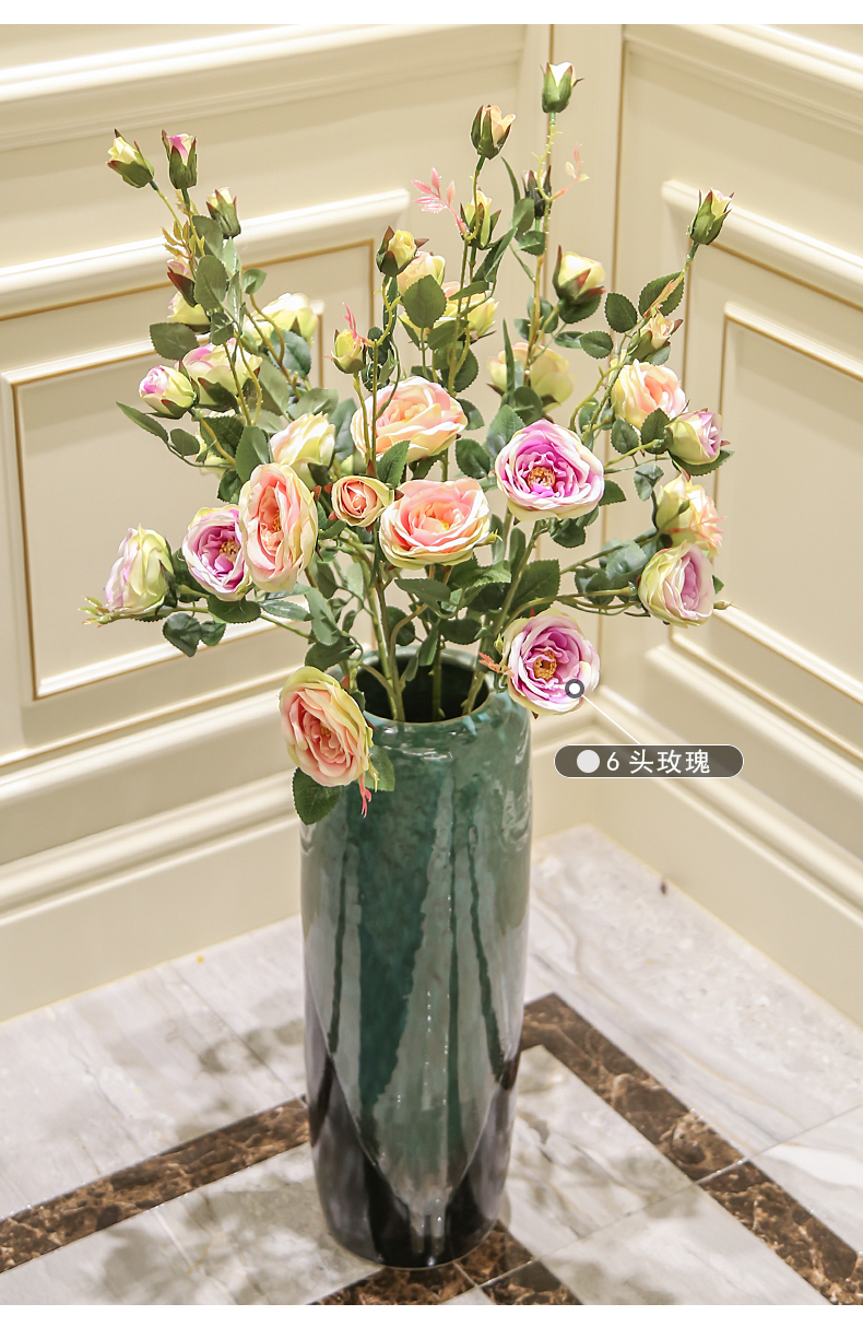 Jingdezhen dried flower ceramic floor large vases, the sitting room porch European I and contracted style flower decoration parts