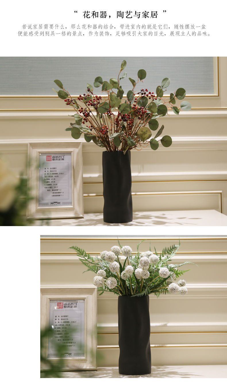 Nordic light key-2 luxury morandi irregular vase furnishing articles TV cabinet ceramic flower arrangement is the sitting room porch table decoration