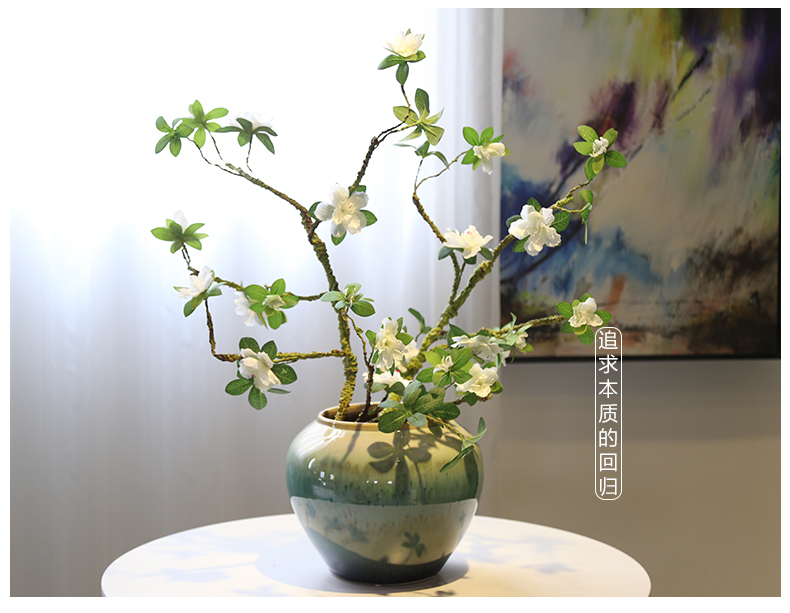 Jingdezhen ceramic vases, flower, flower implement new Chinese style mesa simulation flower decoration in the living room TV cabinet table furnishing articles