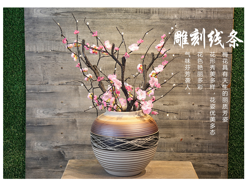 The New Chinese jingdezhen ceramic vase mesa place simulation flowers between artificial flowers decorate the sitting room, dining - room example