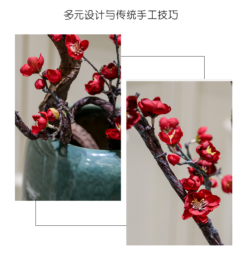 The simulation flowers sitting room yellow wintersweet name plum branches for zen ceramic vases, pottery flower arrangement put decorations