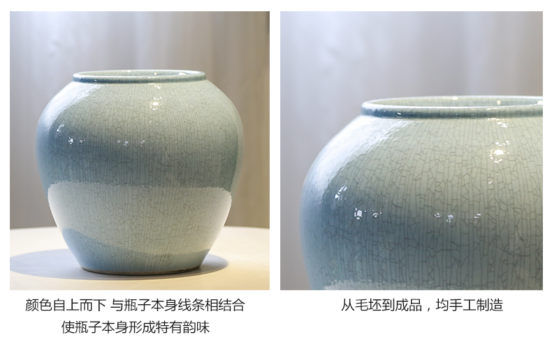 Mesa of jingdezhen ceramic vase crack glaze furnishing articles sitting room hotel villa decoration decoration flower implement simulation flower art