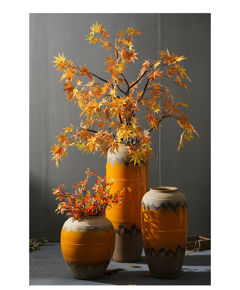 Jingdezhen retro nostalgia vase sitting room, dining - room mall coarse pottery flower flower arranging the be born ceramic decoration