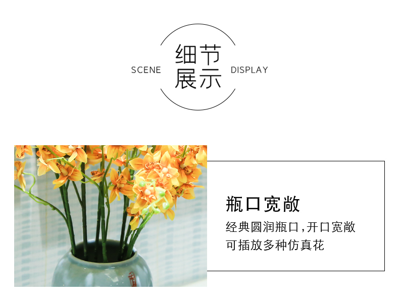 Mesa of I and contracted fashion decorative vase of new Chinese style ceramic flower TV ark place flower implement table decoration