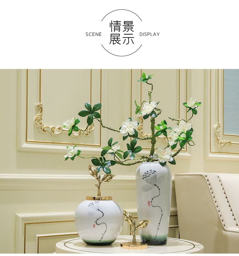 New Chinese style ceramic vase simulation TV ark adornment flowers the sitting room porch decoration table flower flower implement furnishing articles