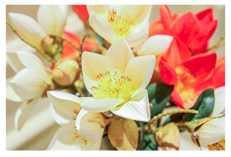 Simulation of kapok single flowers, silk flowers sitting room tea table decoration bedroom a bouquet of silk flowers, floral decorations