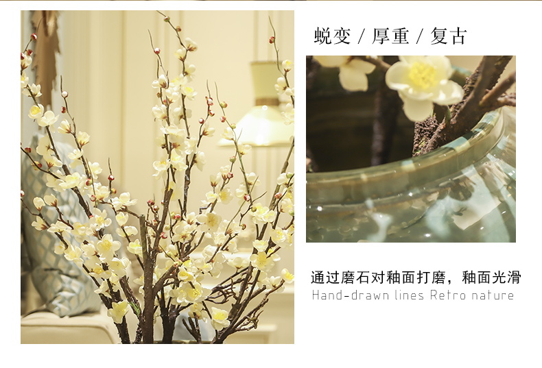 Jingdezhen new Chinese style manual variable table flower arranging home decoration ceramic vases, the sitting room porch decoration parts