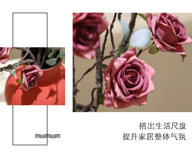 Jingdezhen contracted the scrub ceramic flower implement dried flower simulation decoration modern creative flower arranging flowers in the sitting room porch furnishing articles