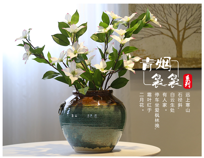 Jingdezhen ceramic flower villa living room table desktop furnishing articles mesa of new Chinese style originality vase decoration floral outraged