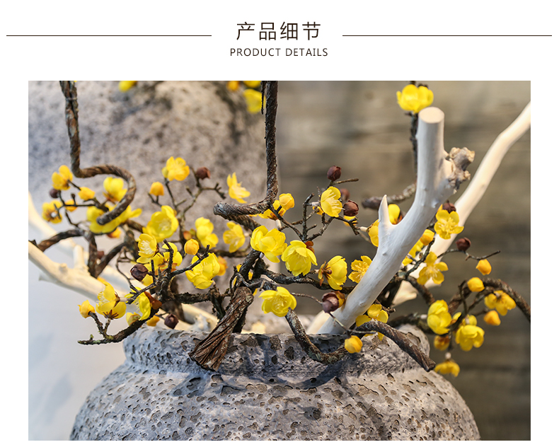 Restoring ancient ways of jingdezhen ceramic furnishing articles sitting room be born creative coarse pottery big vase crafts new Chinese style is contracted flower arrangement