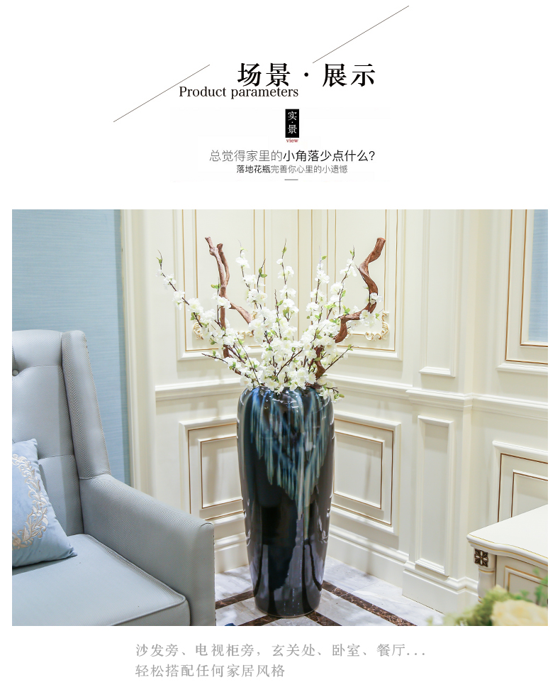 Jingdezhen ceramic vase of large European I and contracted sitting room of dry flower arranging hotel villa decoration furnishing articles
