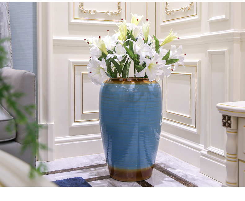 Jingdezhen European vase landing large vases, flower arranging ceramic flower implement home furnishing articles, the sitting room porch decoration