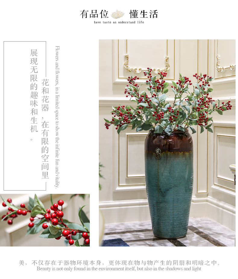 New Chinese style ceramic floor big vase up dried flower arranging flowers I and contracted Europe type villa hotel furnishing articles sitting room