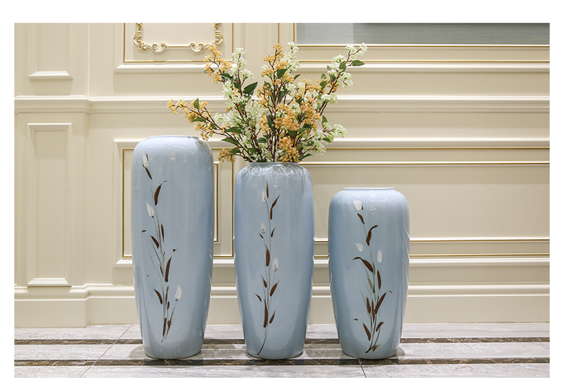 Jingdezhen of large vases, ceramic simulation dry flower adornment I and contracted sitting room porch Chinese flower arranging furnishing articles