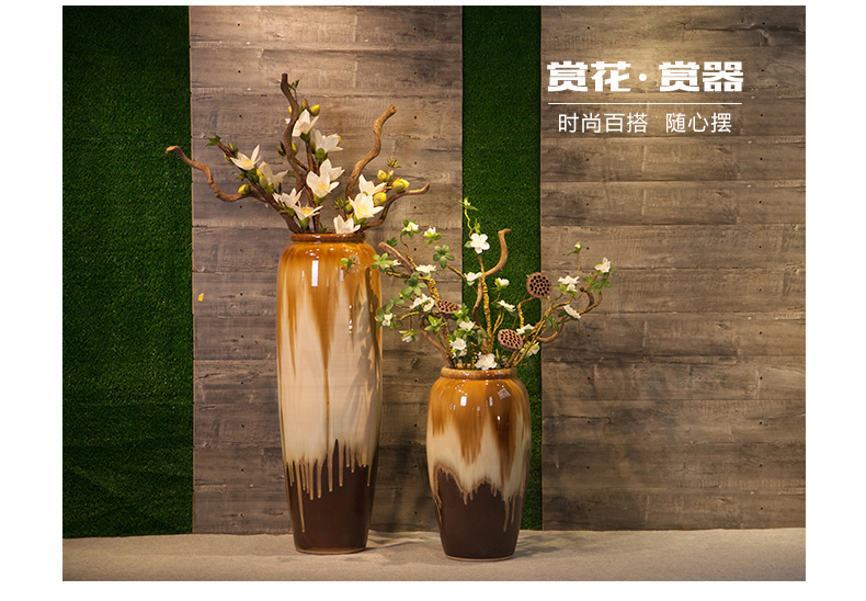 Restaurant floor of sitting room villa large vase study flower vases, flower implement ceramic decorations hotel furnishing articles