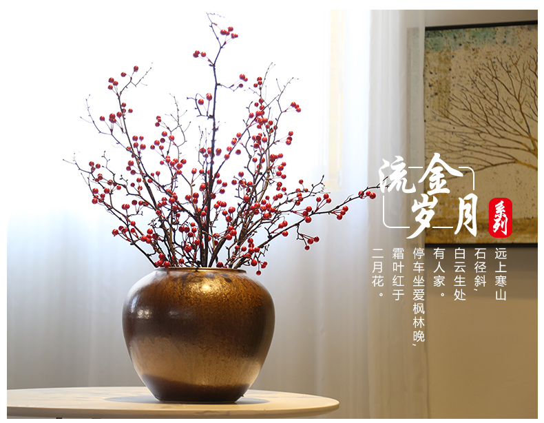 New Chinese style ceramic decorative vase restoring ancient ways is the sitting room the desktop flower implement flower decoration decorative furnishing articles tea table and what