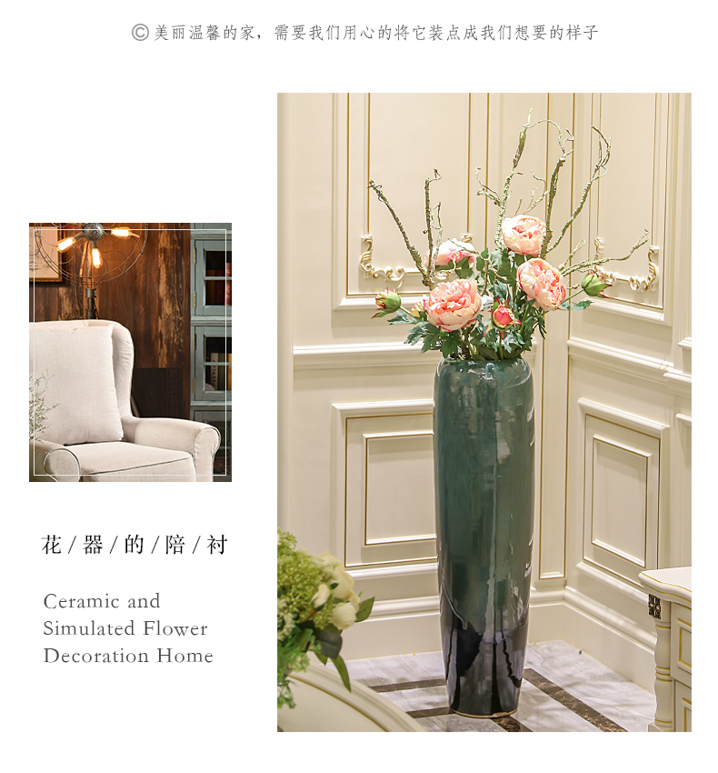 Jingdezhen dried flower ceramic floor large vases, the sitting room porch European I and contracted style flower decoration parts